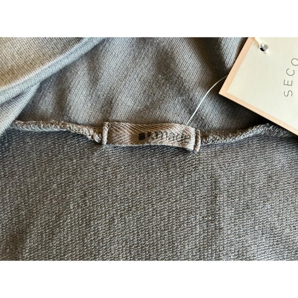 Made Gray Asymmetrical Zip Front Drape Neck Long Sleeve Top Women’s Size XS - Picture 5 of 13